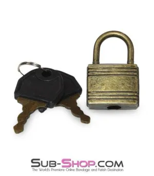 9758A      Bondage Gear Padlock, Antiqued Brass - MEGA Deal