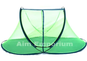 Aim Emporium Foldable Mosquito Net for Single Bed (Size: 210 x 110 x 90) Sit-in Free Standing with one Side Slidder Gate (Orange)(Must Watch Product Video)