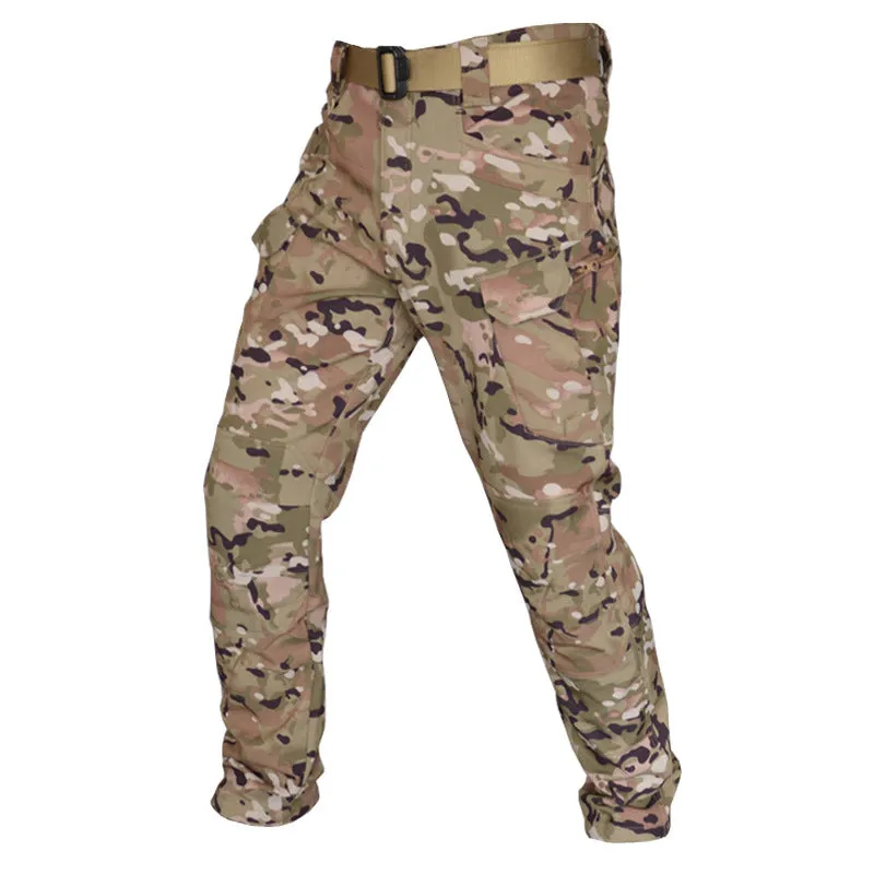 Autumn And Winter Outdoor Fleece-lined Tactical Pants Men