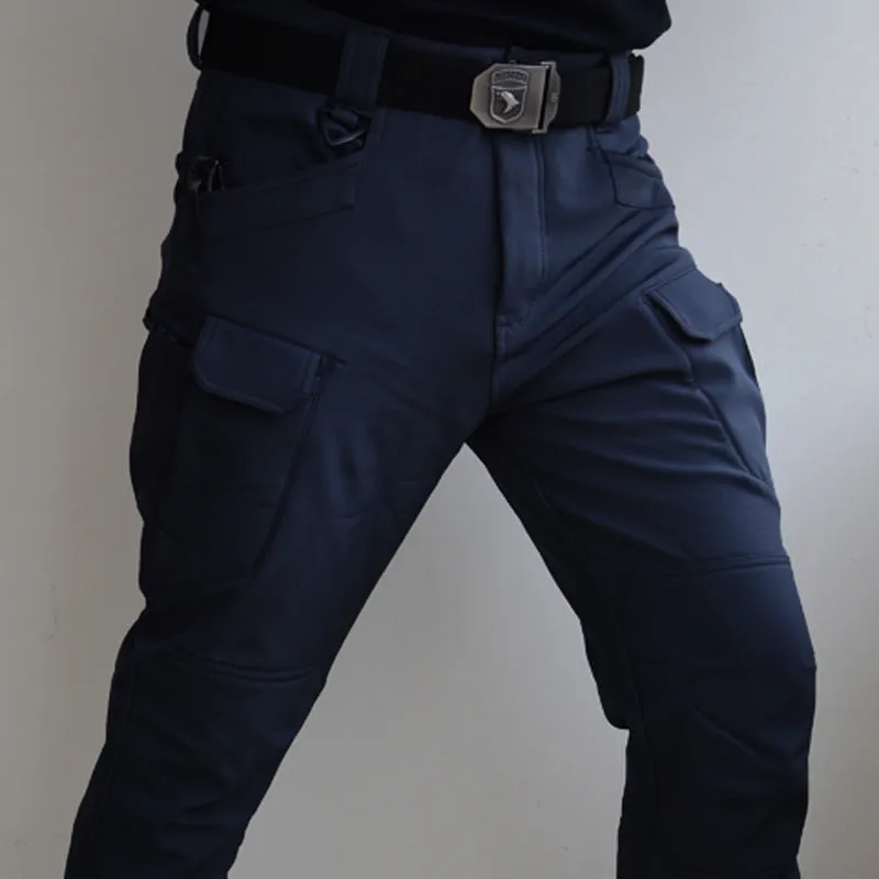 Autumn And Winter Outdoor Fleece-lined Tactical Pants Men