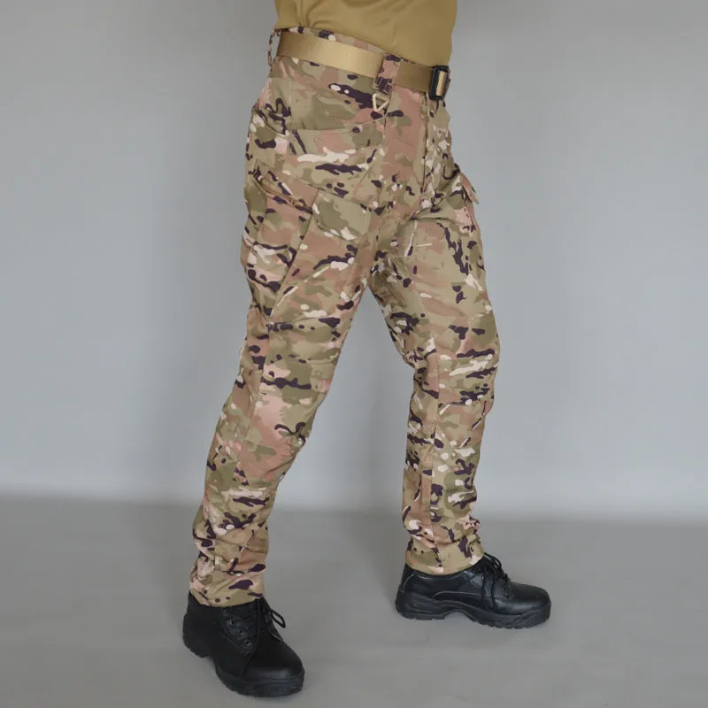 Autumn And Winter Outdoor Fleece-lined Tactical Pants Men