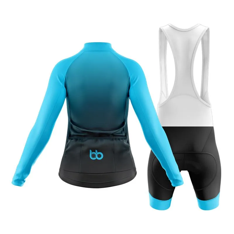 Black to Cyan Club Cycling Kit