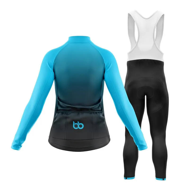 Black to Cyan Club Cycling Kit