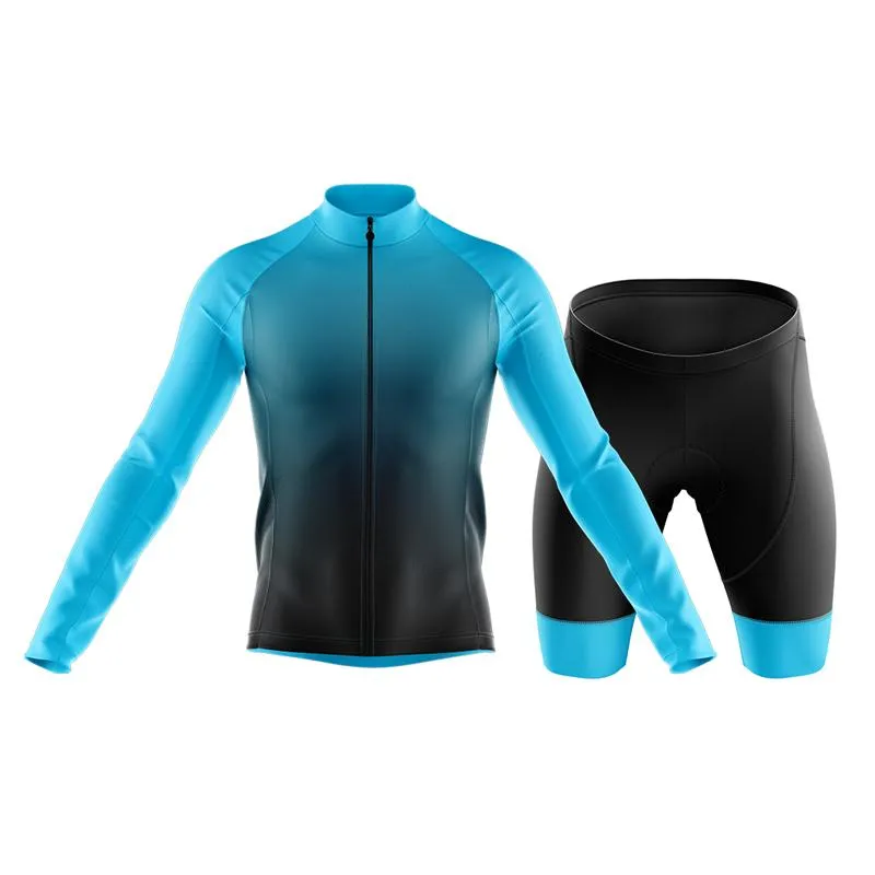 Black to Cyan Club Cycling Kit