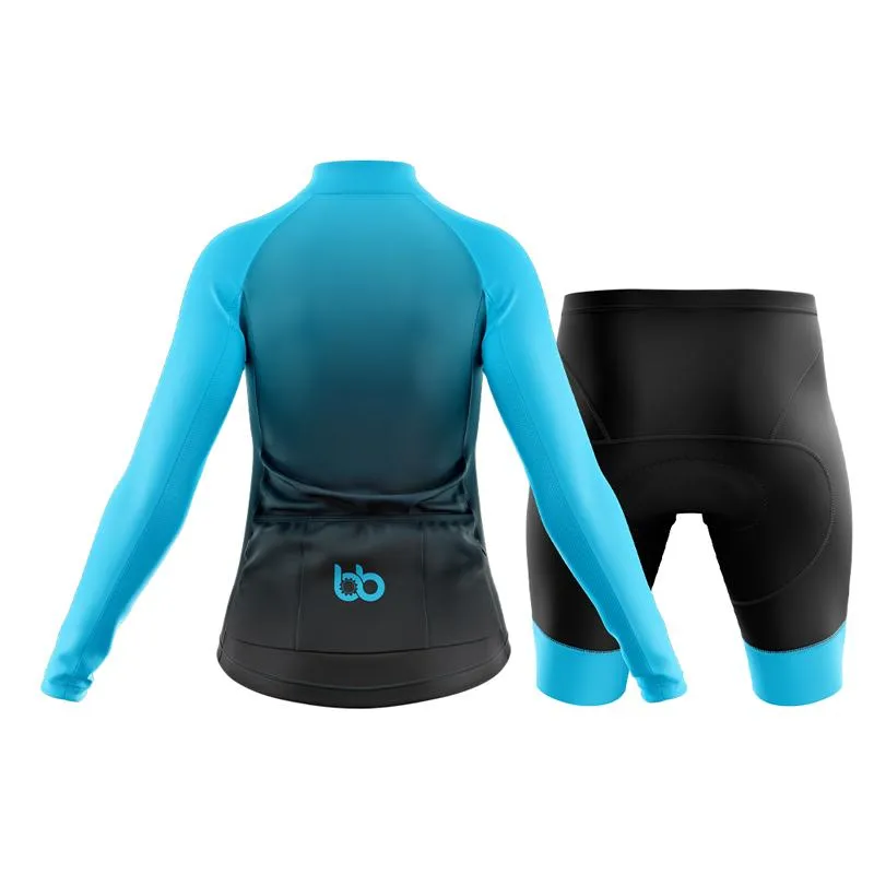 Black to Cyan Club Cycling Kit