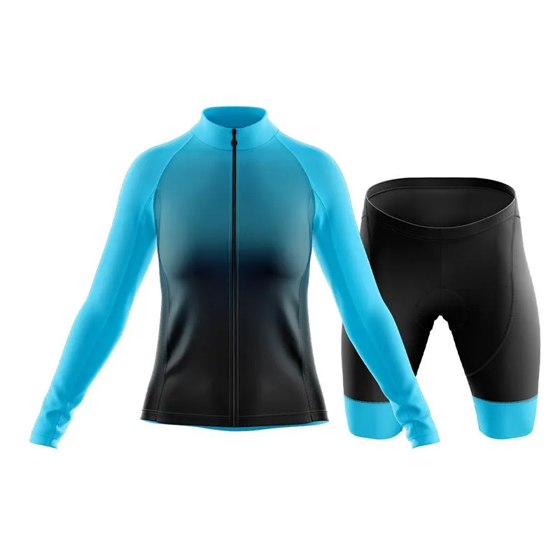 Black to Cyan Club Cycling Kit