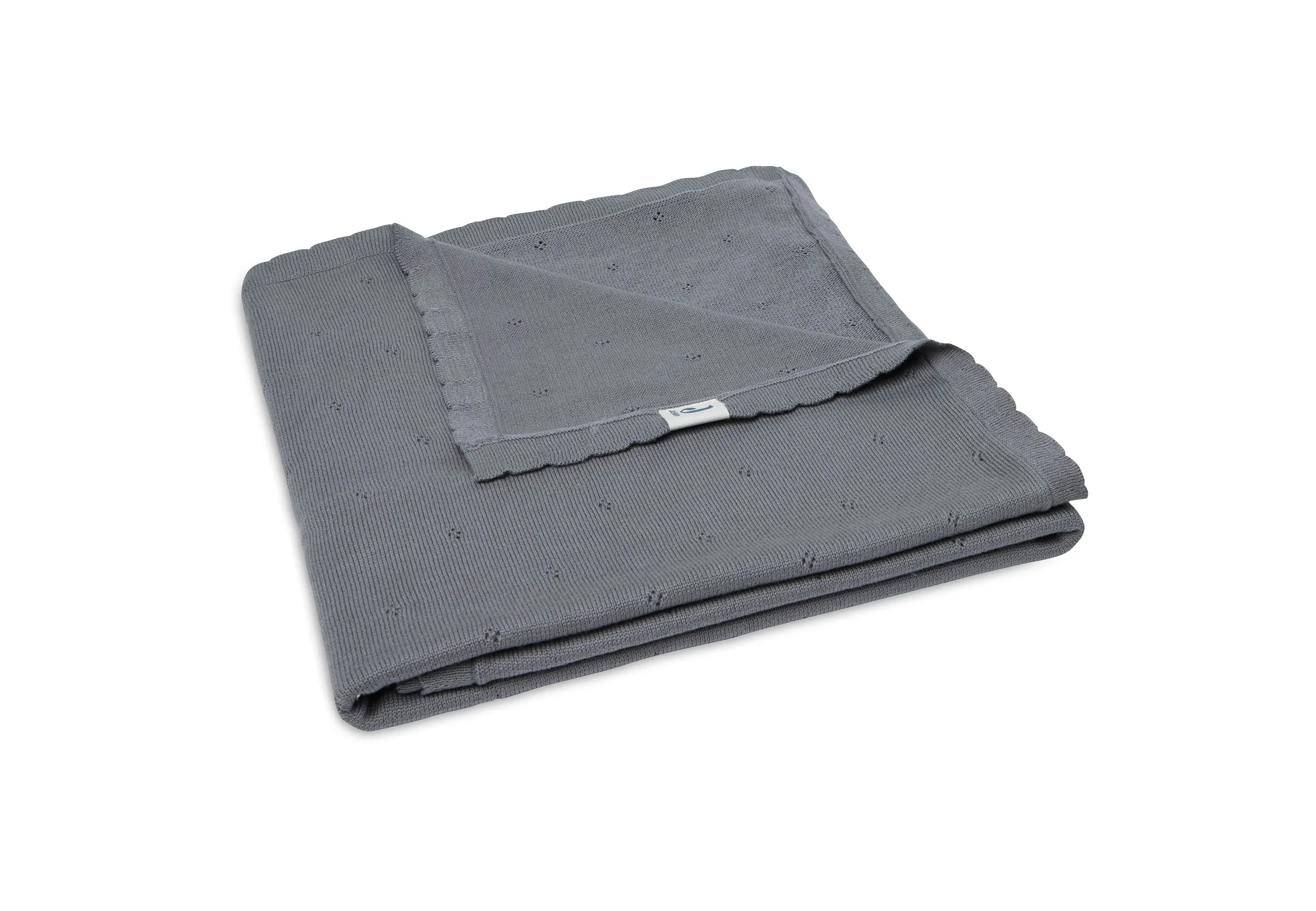 Blanket Cot 100x150cm Pointelle - Storm Grey - GOTS