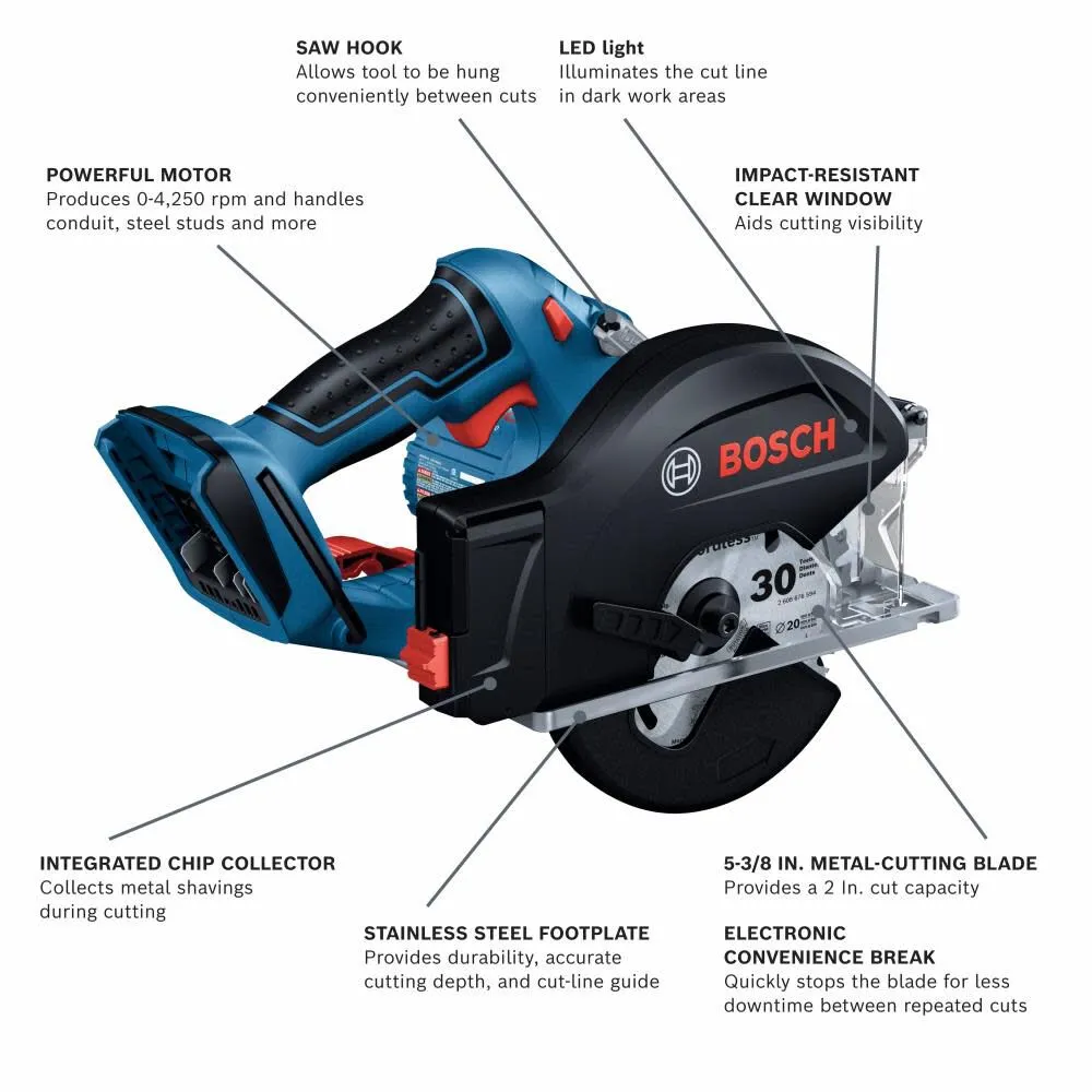 Bosch GKM18V-20N 18V 5-3/8" Metal-Cutting Circular Saw (Tool Only)