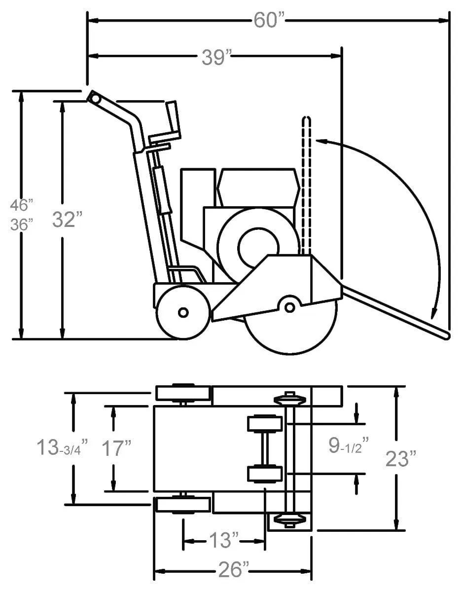 CC1200XL Gas Push Core Cut Walk Behind Saw