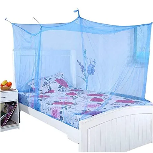 Divayanshi Blue Mosquito Net for Single Bed/Double Bed, 4x6.5 Insect Protection Net