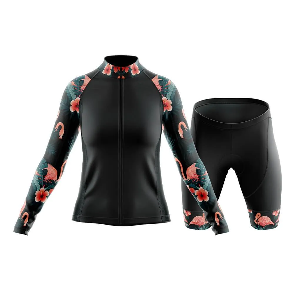 Flamingo Floral Sleeves Club Cycling Kit