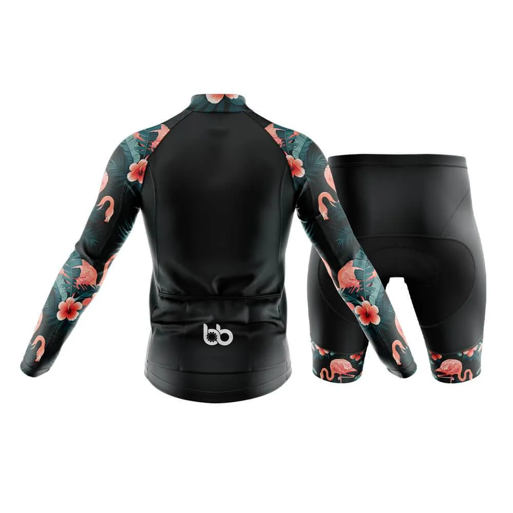 Flamingo Floral Sleeves Club Cycling Kit