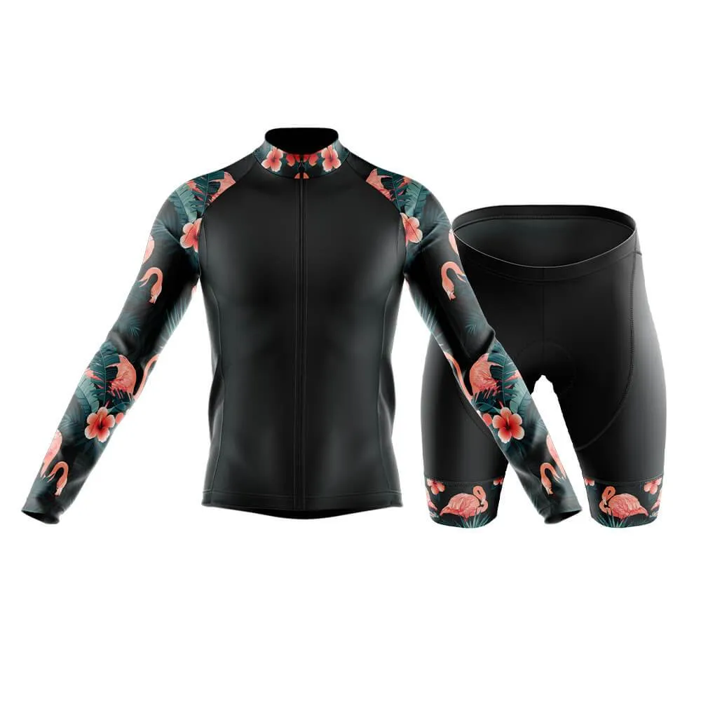 Flamingo Floral Sleeves Club Cycling Kit