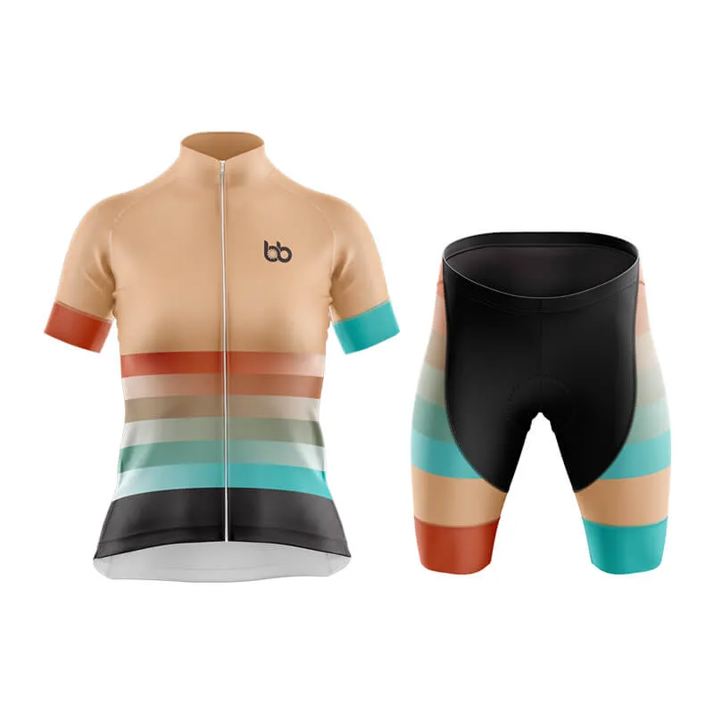 Gradient Frequency Club Cycling Kit (Beige-Orange-Teal)