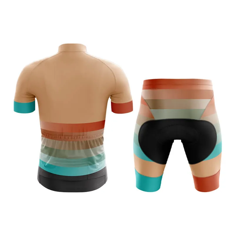 Gradient Frequency Club Cycling Kit (Beige-Orange-Teal)