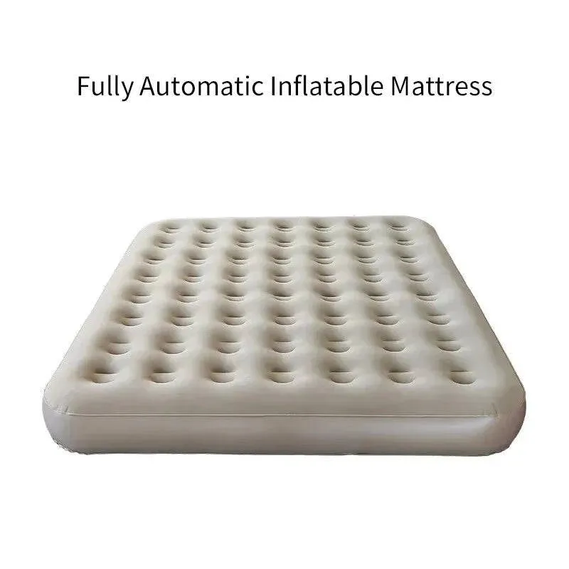 Interior Air Mattress Glamping Mats PVC Inflatable Sleeping Mattress Luxury 2 Person Camping Bed Mat Built-in Pump Thicken Mat