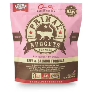 Primal Cat Raw Beef/Salmon Nuggets 3 lb